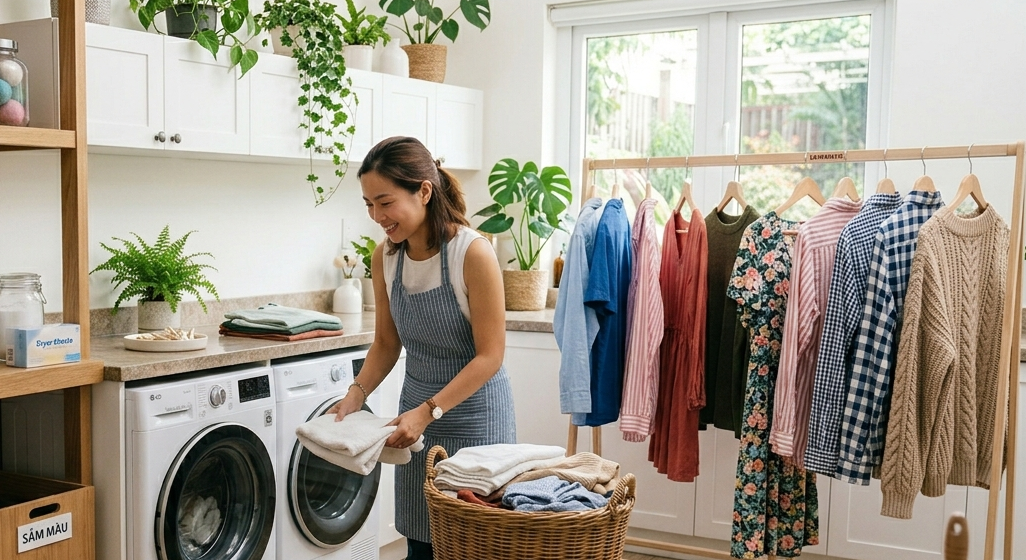 Hướng dẫn cách chăm sóc quần áo giúp hạn chế phai màu, giảm mùi hôi và giữ quần áo bền đẹp sau nhiều lần giặt.